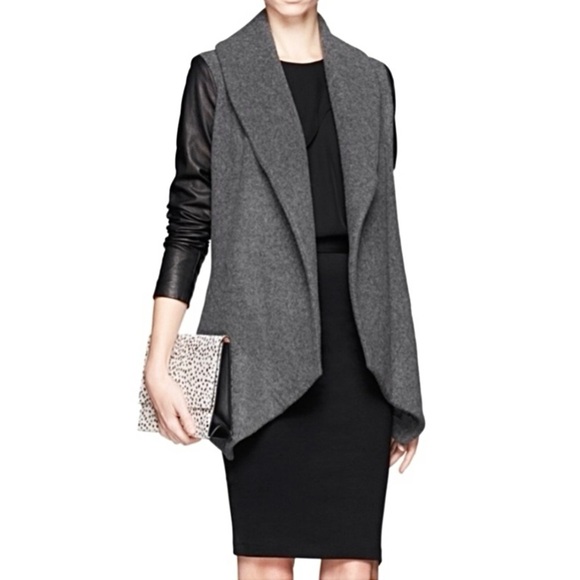 Theory Jackets & Blazers - Theory Laura Leather Wool Cashmere Jacket Coat Size Medium